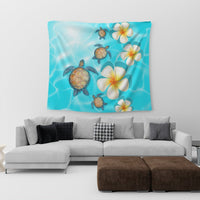 Hawaii Turtle Plumeria Ocean Tapestry - AH - Polynesian Pride