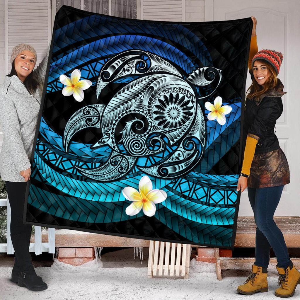 Hawaii Turtle Plumeria Polynesian Premium Quilts - Mela Style - AH - Polynesian Pride