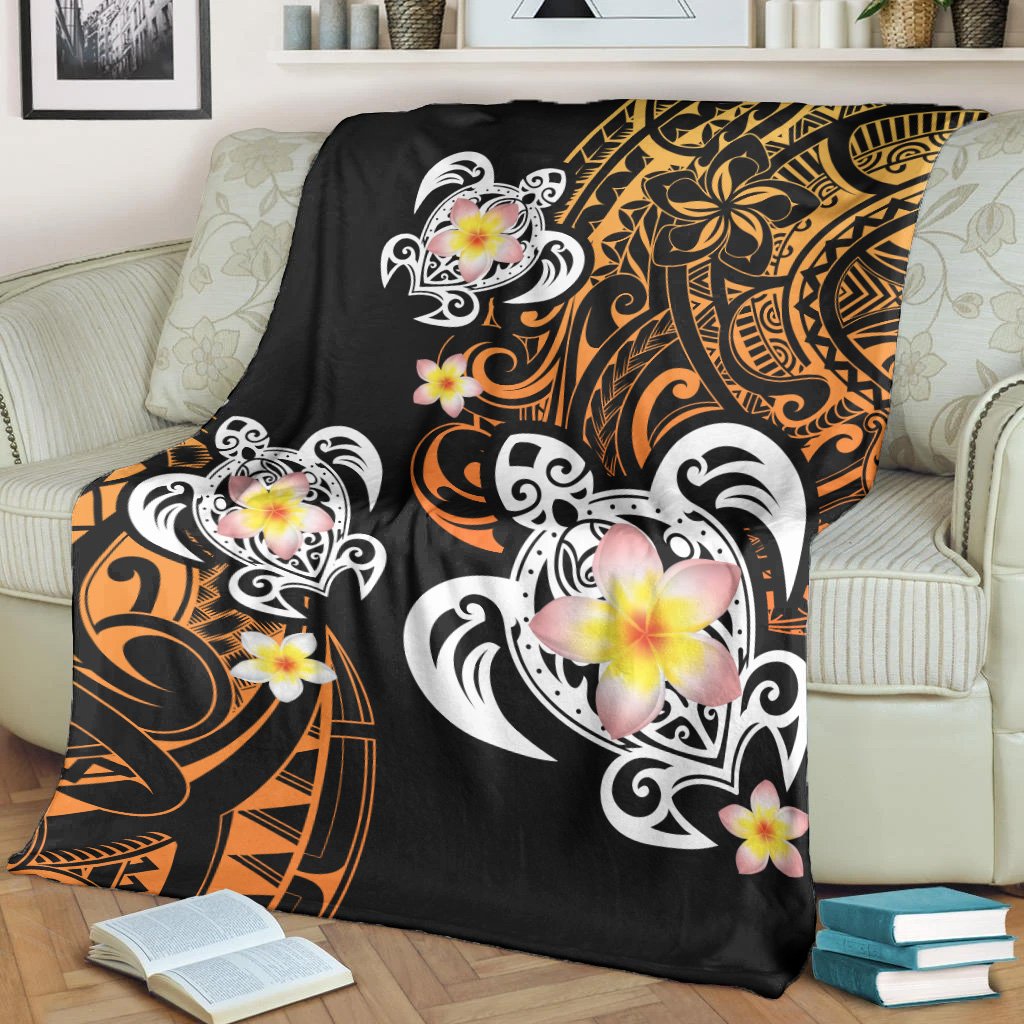 Hawaii Turtle Plumeria Polynesian Premium Blanket - Hete Style - AH - Polynesian Pride