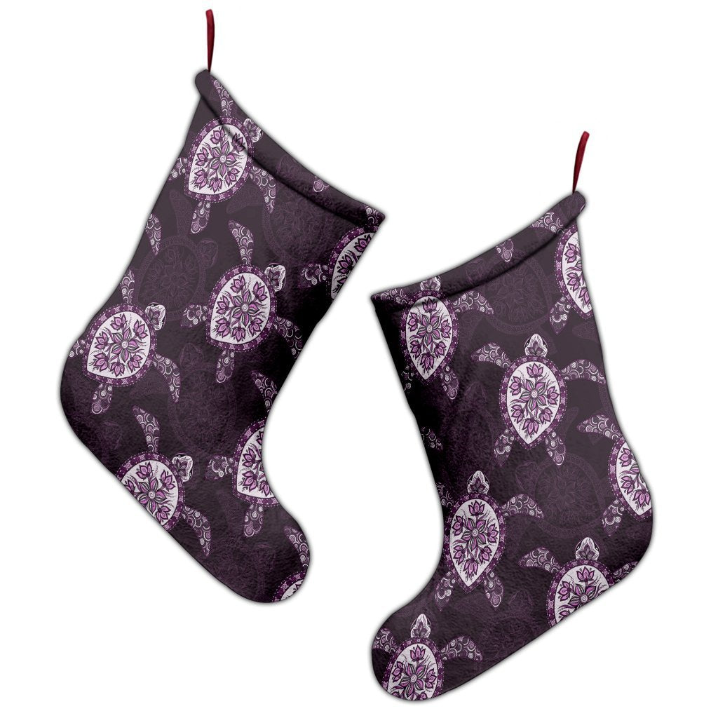 Hawaii Turtle Plumeria Violet Christmas Stocking - AH - Polynesian Pride