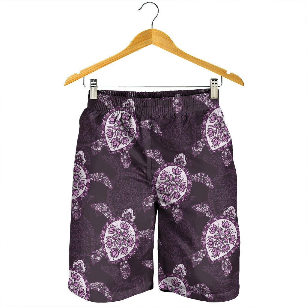 Hawaii Turtle Plumeria Violet Men's Shorts - AH - Polynesian Pride