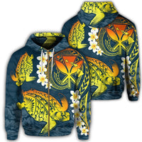 Hawaii Turtle Plumerian Polynesian Zip Hoodie Sease Style ver 2 Unisex Art - Polynesian Pride
