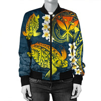 Hawaii Turtle Plumerian Polynesian Bomber Jacket - Sease Style - ver 2 - AH - Polynesian Pride