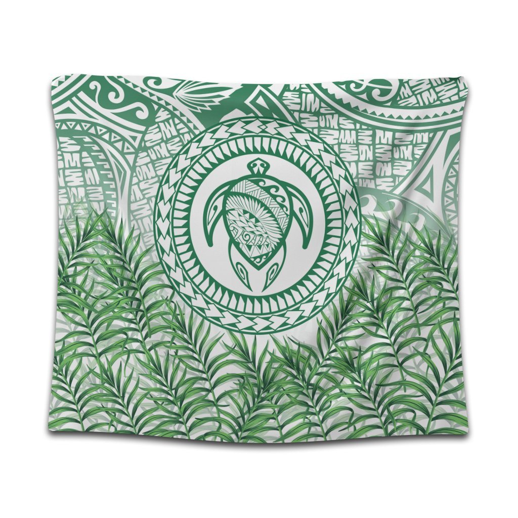 Hawaii Turtle Polyneian Palm Tree Leaf Tapestry - AH Wall Tapestry Black - Polynesian Pride