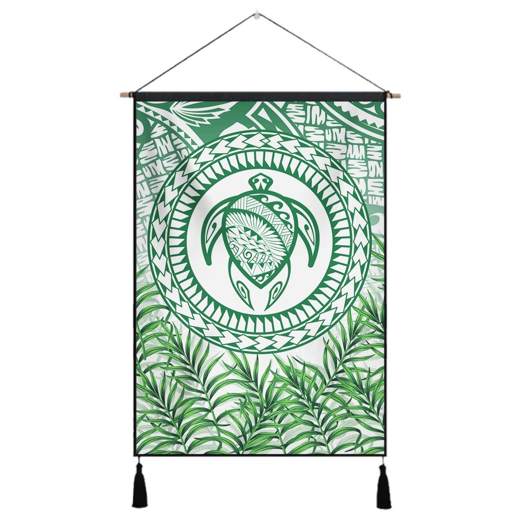 Hawaii Turtle Polyneian Palm Tree Leaf Hanging Poster - AH Hanging Poster Cotton And Linen - Polynesian Pride
