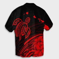 Hawaii Turtle Polynesian Map Plumeria Hawaiian Shirt Red - AH - Polynesian Pride