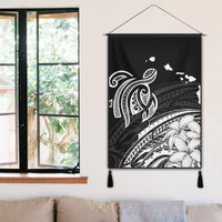 Hawaii Turtle Polynesian Map Plumeria Hanging Poster White - AH - Polynesian Pride