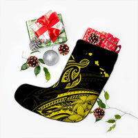 Hawaii Turtle Polynesian Map Plumeria Yellow Christmas Stocking - AH - Polynesian Pride