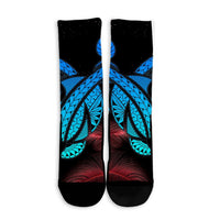 Hawaii Turtle Polynesian Tropical Crew Socks - Ghia Style - AH - Polynesian Pride