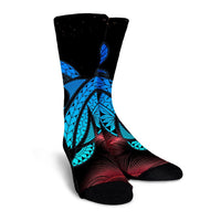 Hawaii Turtle Polynesian Tropical Crew Socks - Ghia Style - AH - Polynesian Pride