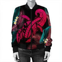 Hawaii Turtle Polynesian Tropical Bomber Jacket - Ghia Style Pink - AH - Polynesian Pride