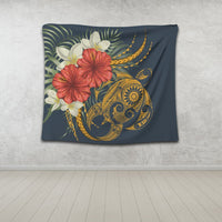 Hawaii Turtle Polynesian Tropical Hibiscus Plumeria Tapestry - AH - Polynesian Pride