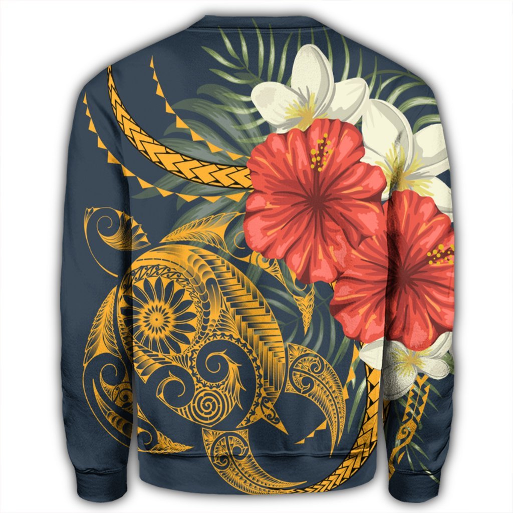 Hawaii Turtle Polynesian Tropical Hibiscus Plumeria Sweatshirt - AH - Polynesian Pride