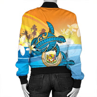 Hawaii Turtle Sea Cost Of Arm Bomber Jacket - AH - Polynesian Pride