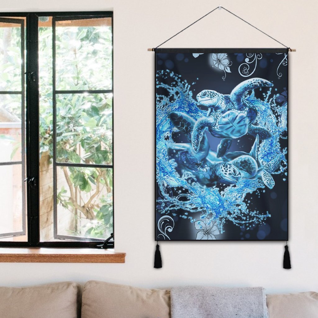 Hawaii Turtle Sea Ohana Hanging Poster - AH - Polynesian Pride