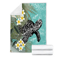 Hawaii Turtle Sea Plumeria Premium Blankets - AH - Polynesian Pride