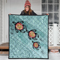 Hawaii Turtle Swimming Tribal Polynesian Premium Quilts - AH - Min Style - Polynesian Pride