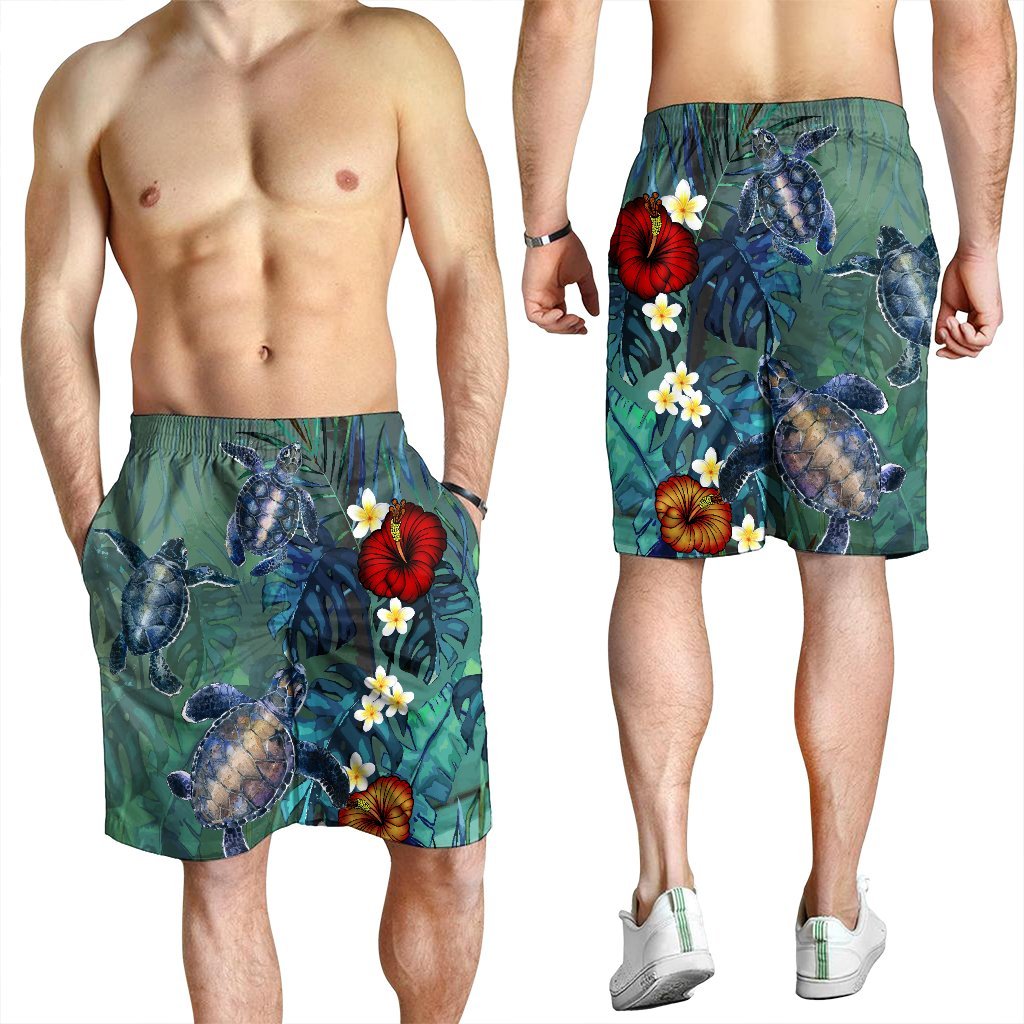 Hawaii Turtle Tropical Art Men's Shorts - Hela Style - AH - Polynesian Pride