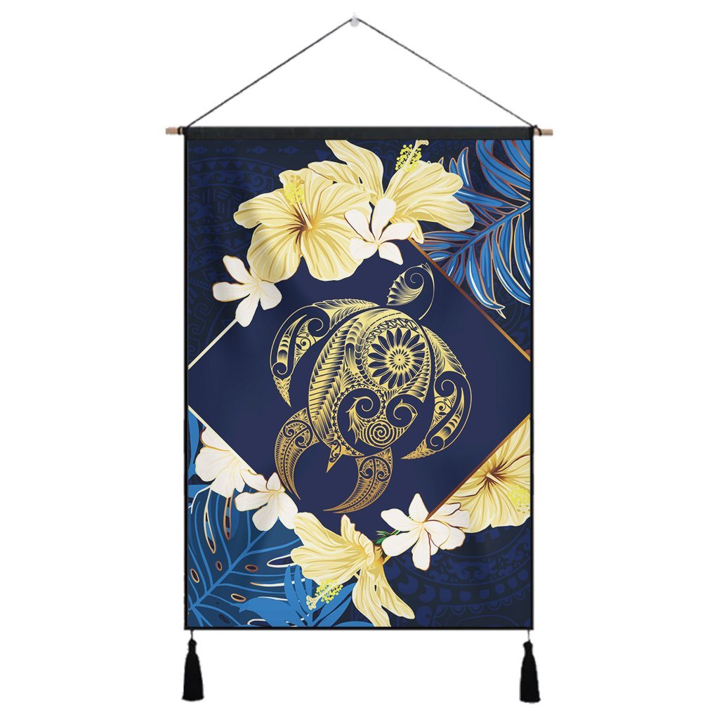 Hawaii Turtle Tropical Hanging Poster - Taha Style - AH Hanging Poster Cotton And Linen - Polynesian Pride