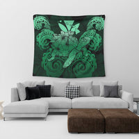 Hawaii Turtle Wave Polynesian Tapestry - Hey Style Green Pastel - AH - Polynesian Pride