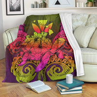 Hawaii Turtle Wave Polynesian Premium Blankets - Hey Style Pinky - AH White - Polynesian Pride