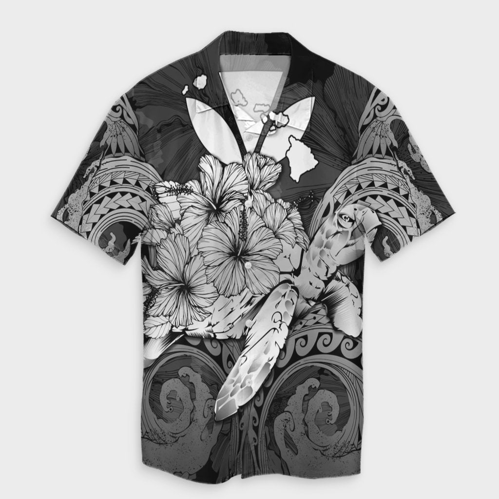 Hawaii Turtle Wave Polynesian Hawaiian Shirt - Hey Style White - AH Unisex Black - Polynesian Pride
