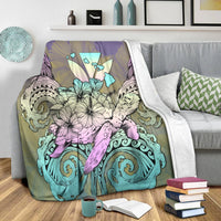 Hawaii Turtle Wave Polynesian Premium Blankets - Hey Style Yellow - AH - Polynesian Pride