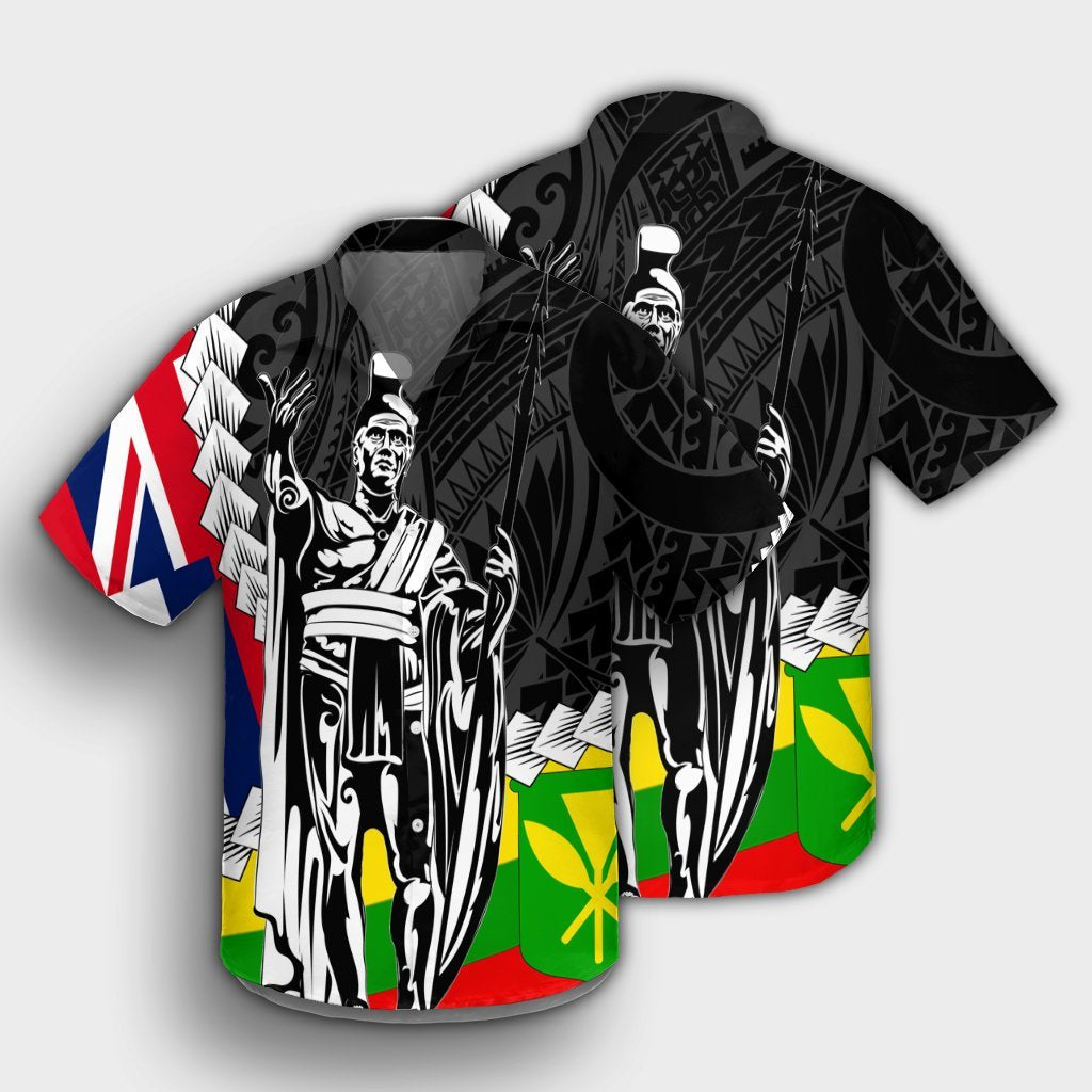 Hawaii Two Flag Kanaka Maoli King Polynesian Hawaiian Shirt - AH - Polynesian Pride