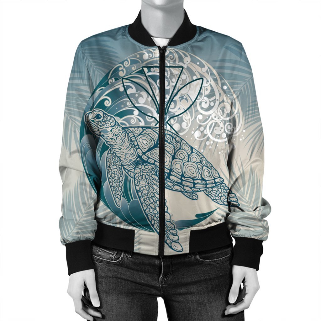 Hawaii Wave Kanaka Turtle Bomber Jacket - AH - Polynesian Pride