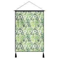 Hawaii White Seamless Ethnic Pattern Monstera Leaf Hanging Poster - AH- Hanging Poster 43 x 65 cm Cotton And Linen - Polynesian Pride