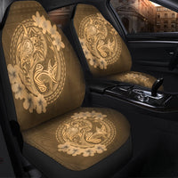 Hawaii Yin Yang Turtle Shark Hibiscus Plumeria Car Seat Covers - Gold - AH - Polynesian Pride
