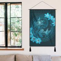 Hawaii Yin Yang Turtle Shark Hibiscus Plumeria Hanging Poster - Pastel - AH - Polynesian Pride