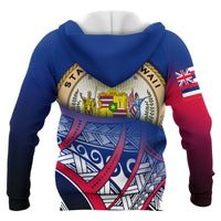 Hawaii Coat of Arms Zip up Hoodie Polynesian Pattern - Polynesian Pride