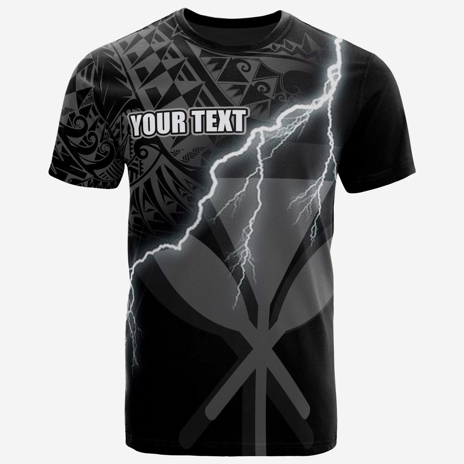 Hawaii Custom T Shirt Kanaka Maoli Lighting Thunder Unisex Black - Polynesian Pride