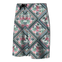 Hawaii Exotic Tropical Flowers In Pastel Board Shorts - Polynesian Pride