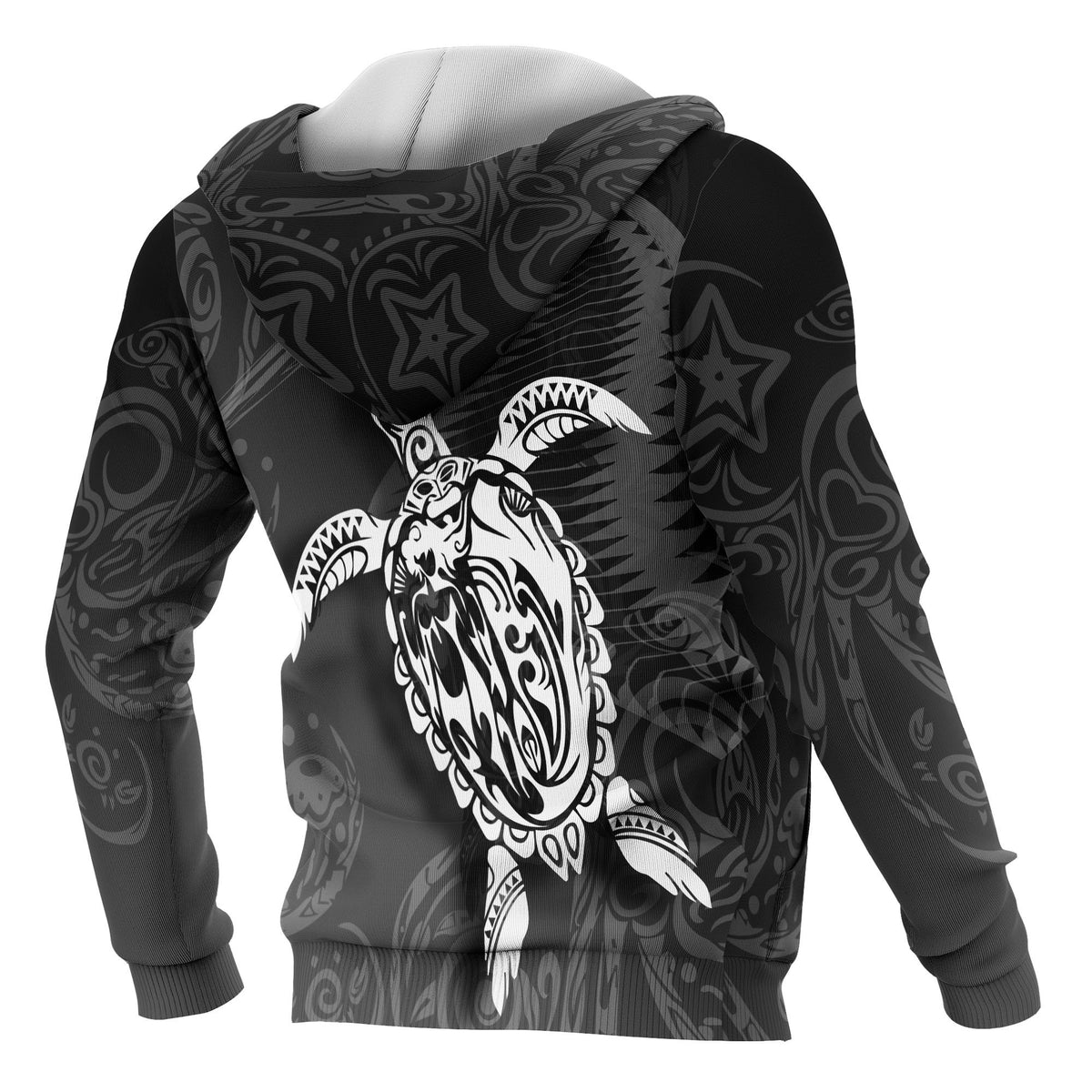 Polynesian Hawaii Hoodie Turtle Eternity Black - Polynesian Pride