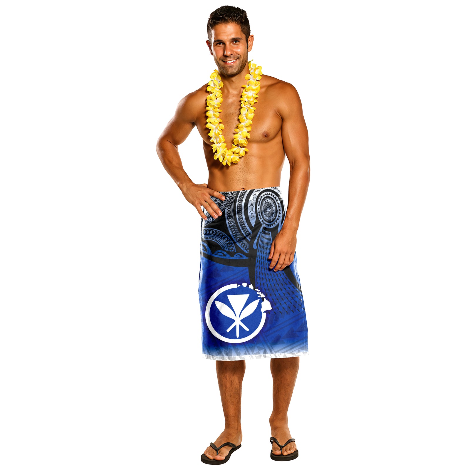 Hawaii Lavalava - Hawaii Tattoo Pattern One Size Blue - Polynesian Pride