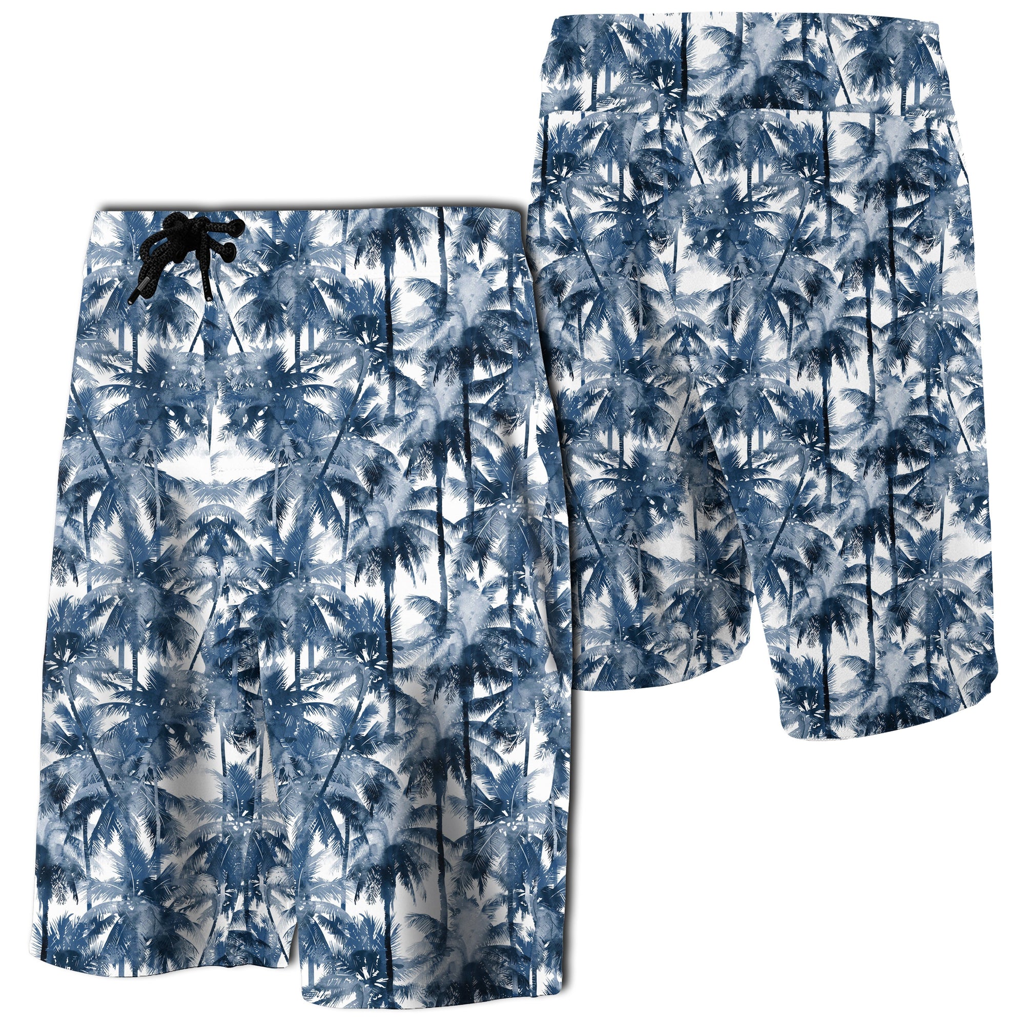 Hawaii Palm Trees And Tropical Branches Board Shorts Men Blue - Polynesian Pride
