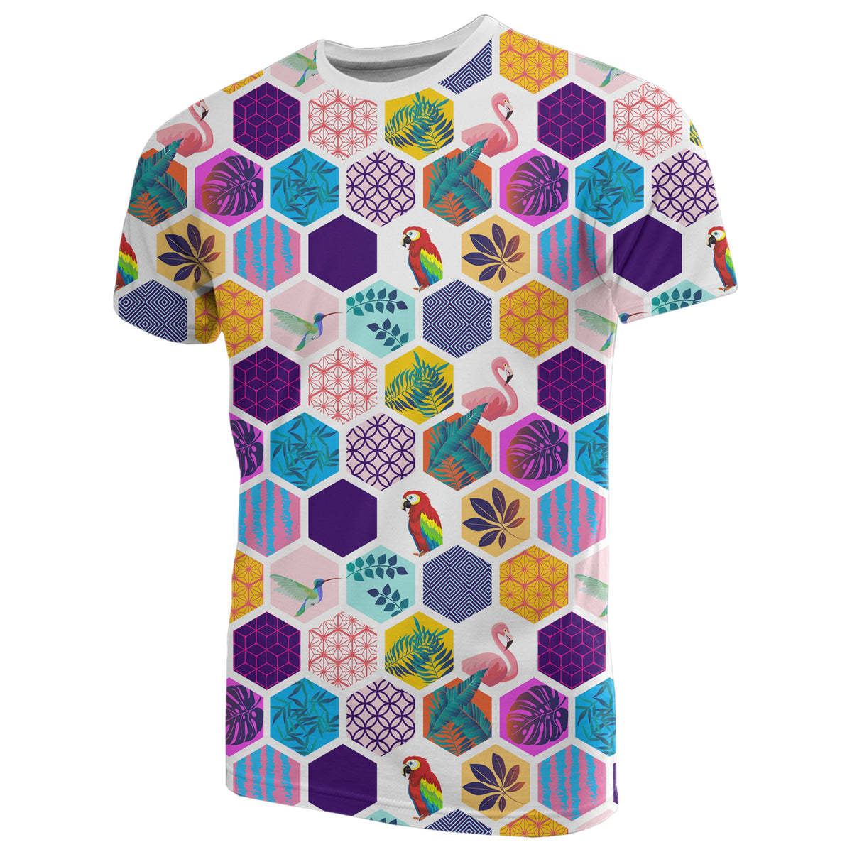 Hawaii Parrot Toucans Hummingbird Flamingo tropical Leaves T Shirt - Polynesian Pride