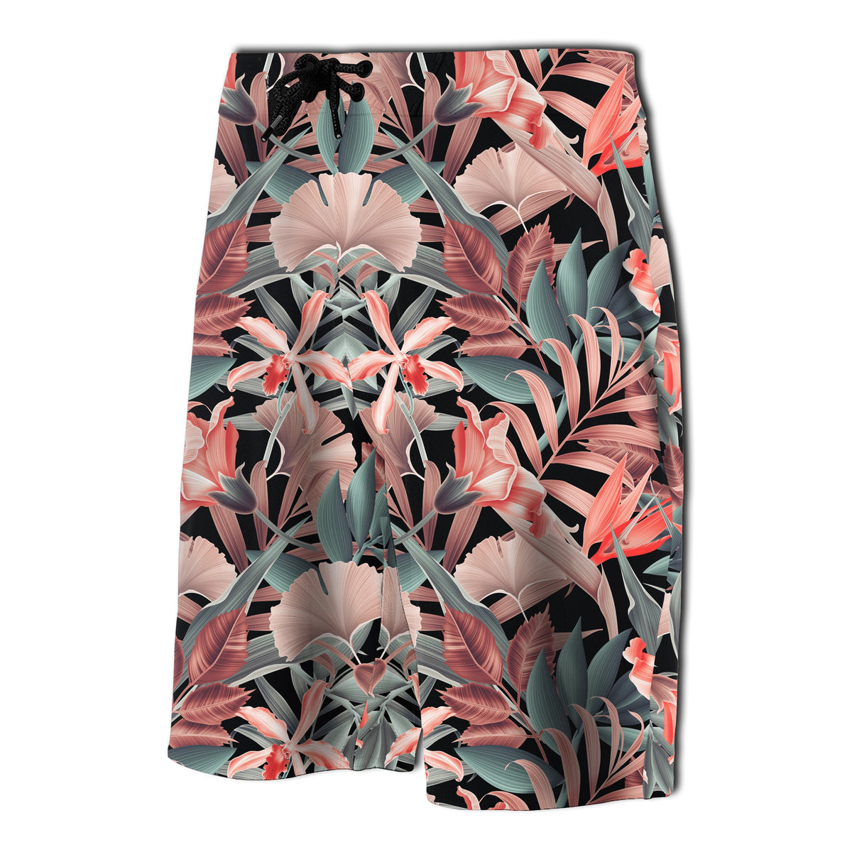 Hawaii Seamless Tropical Flower Plant Leaf Pattern Board Shorts - Polynesian Pride
