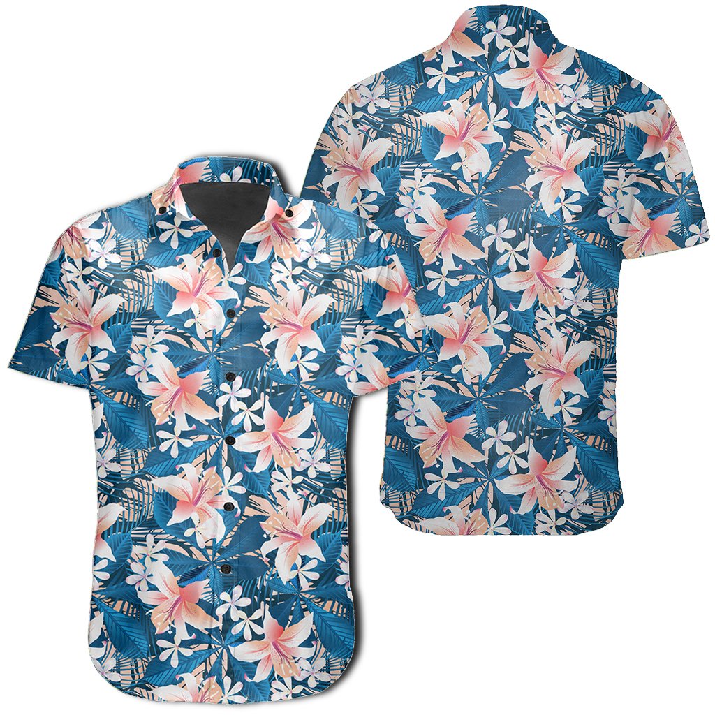 Hawaiian Shirt - Tropical Hibiscus Blue Shirt Unisex Black - Polynesian Pride