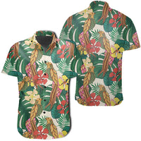 Hawaiian Shirt - Tropical Leaves Flowers And Birds Floral Jungle Shirt Unisex Black - Polynesian Pride