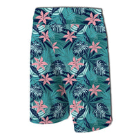 Hawaii Tropical Monstera Leaf Blue Board Shorts - Polynesian Pride