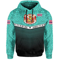 Hawaii Polynesian Hoodie Turquoise Mix Style - Polynesian Pride