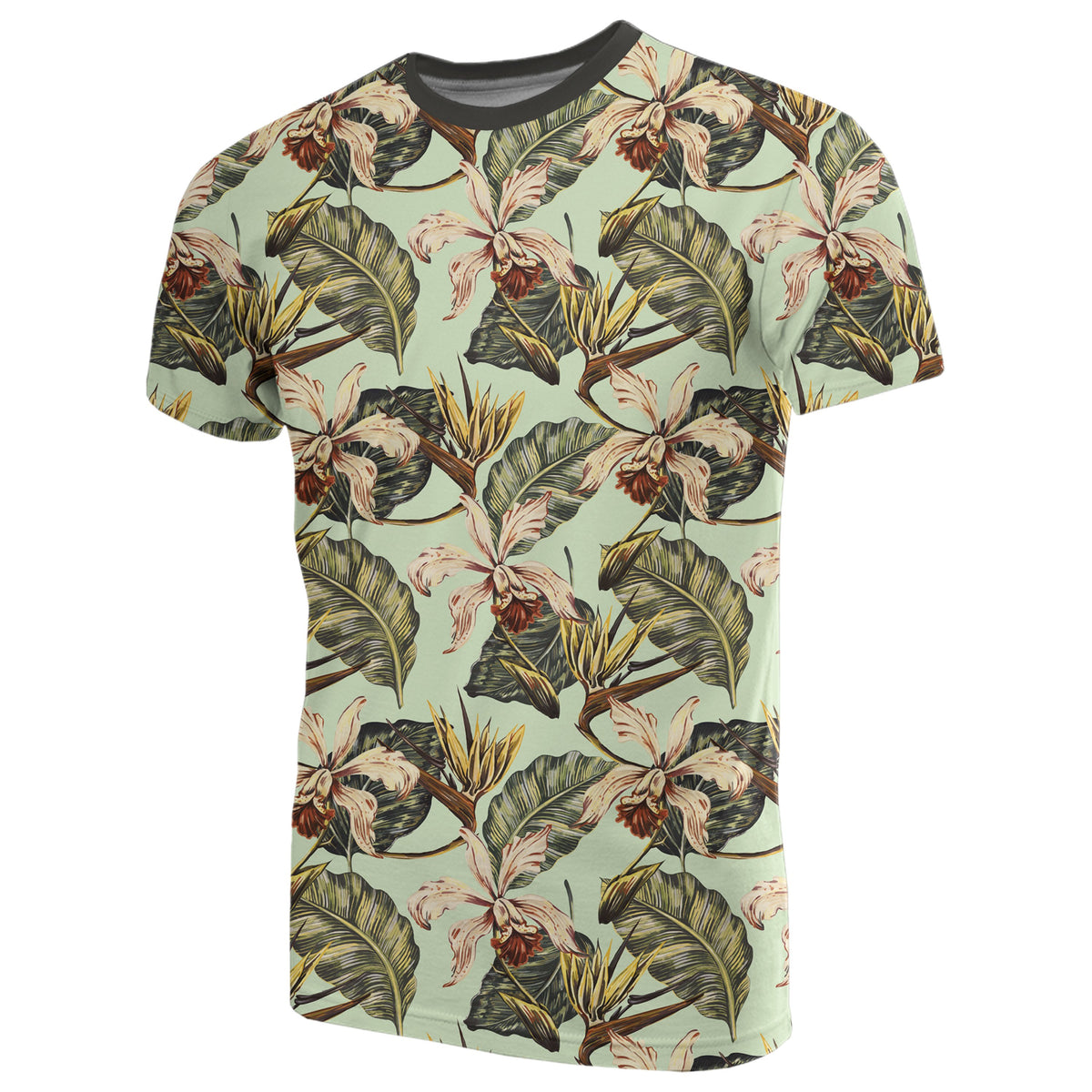 Hawaii Vintage Tropical Jungle Leaves Orchid Bird T Shirt - Polynesian Pride