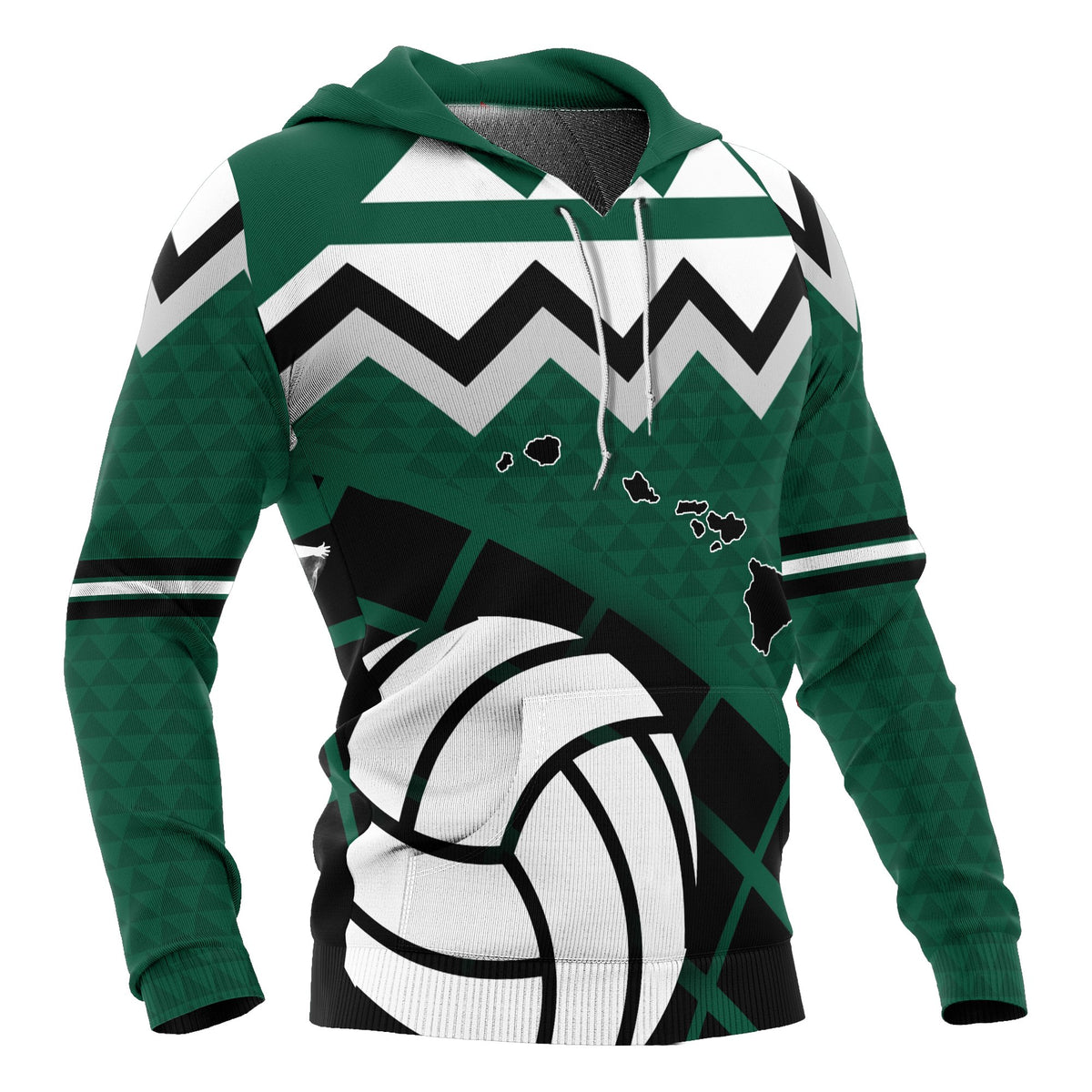 Polynesian Hawaii Hoodie Volleyball nd Map - Polynesian Pride