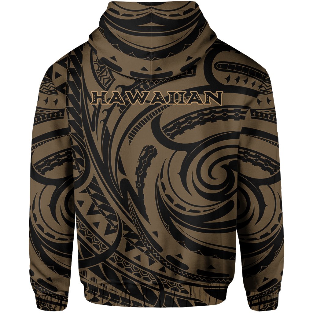 Kakau Gold Hawaii Warrior Football Hoodie - Polynesian Pride