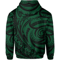 Kakau Green Hawaii Warrior Football Hoodie (Zip) - Polynesian Pride