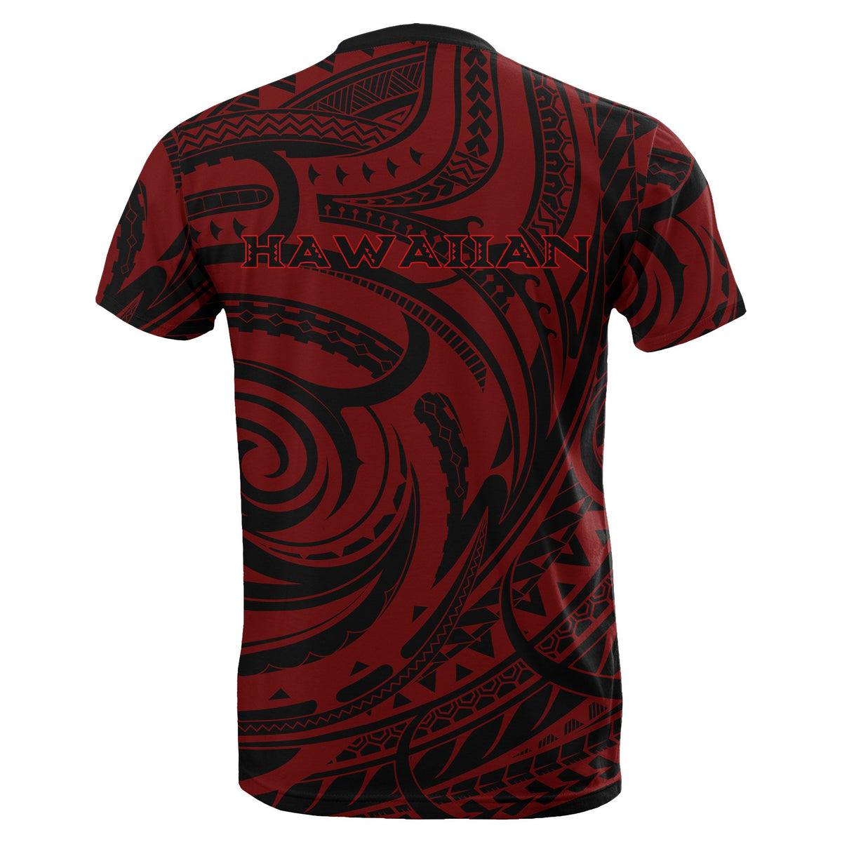 Polynesian Kakau Red Hawaii Warrior Football T Shirt - Polynesian Pride