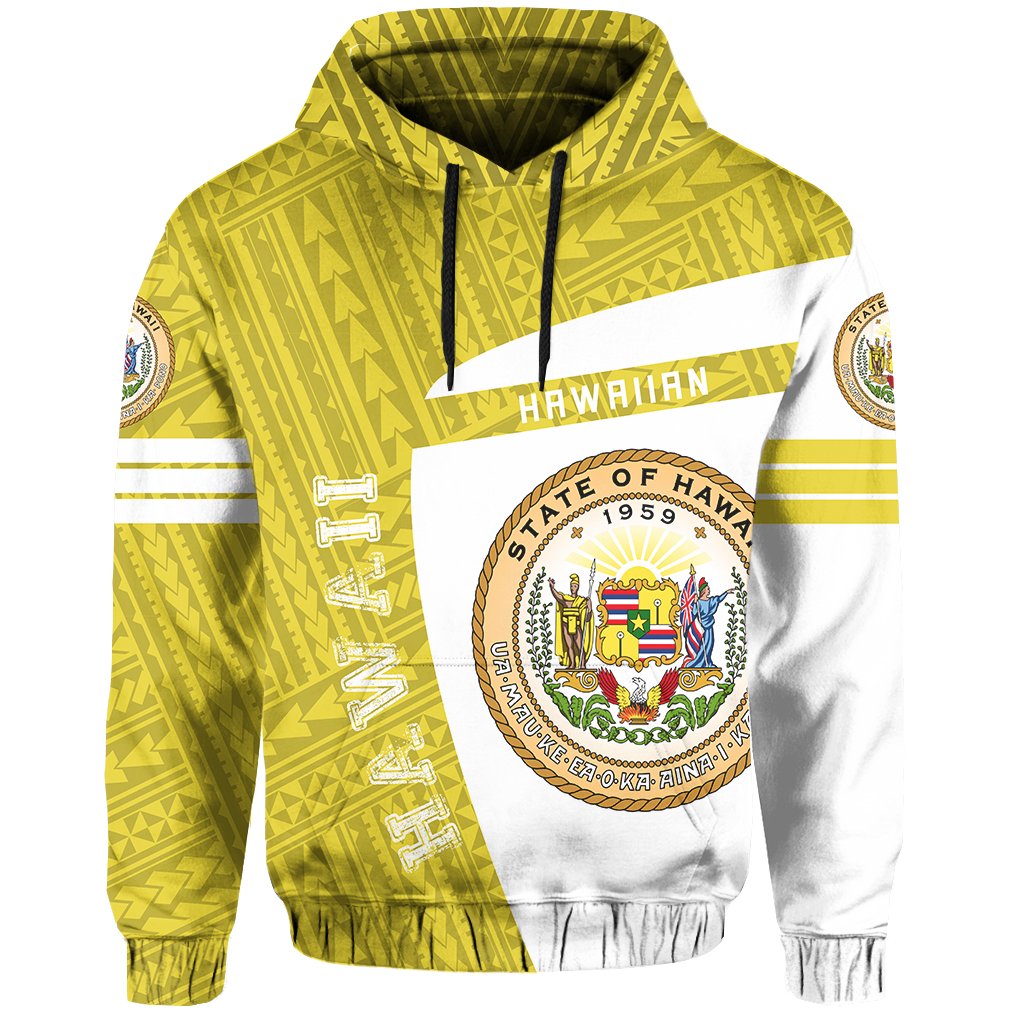 Hawaii Polynesian Sport Hoodie Yellow Premium Style - Polynesian Pride